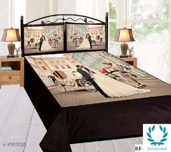 Velvet Queen Size Bedsheet - Queen (Length Size: 90 in Width Size: 100 in Pillow Length Size: 16 in Pillow Width Size: 26 in), Velvet, Digital Printed